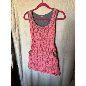 Vanity Grey With Pink Lace Dress Woman’s Size Small